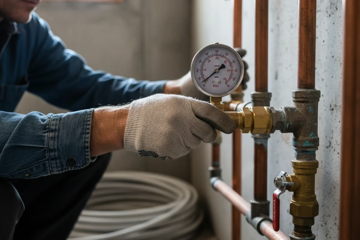 Pressure testing a repaired line during Water Line Repair in Homer City